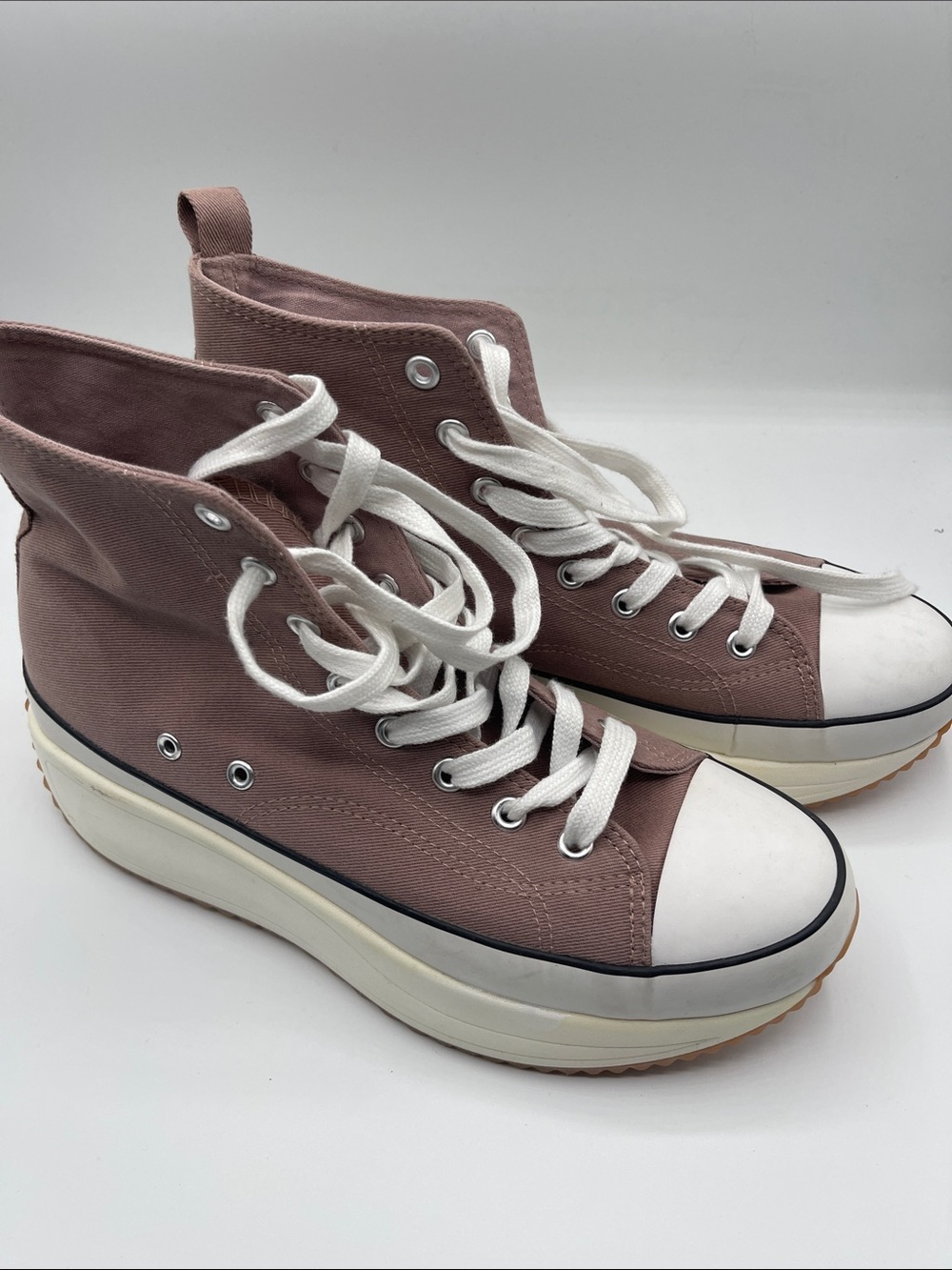 Madden Girl Mauve High-Top Platform Sneakers
